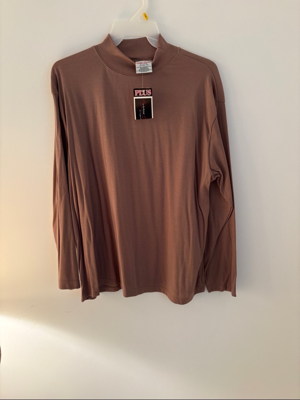 Bobbie Brooks Men’s Long-Sleeve Mock Neck Shirt - Brown